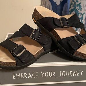 Dansko Black Sandals Comfortable Two-Strap Design